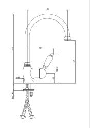 PB Robinet de cuisine classique avec bec pivotant 200 mm en acier inoxydable 1208953115