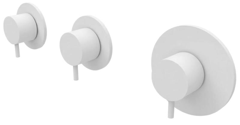 Waterevolution Flow Mitigeur thermostatique de douche encastré avec 2 robinets d'arrêt blanc mat