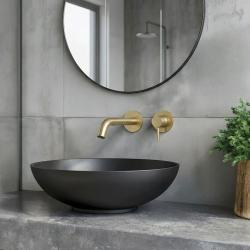 SB Mitigeur de lavabo encastré rond en laiton satiné PVD 162mm