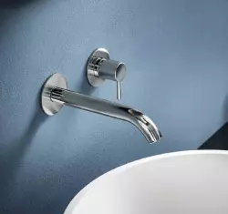 SB Mitigeur de lavabo encastré rond en laiton satiné PVD 162mm