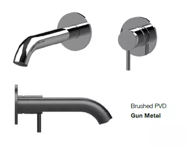 SB Round Mitigeur de lavabo encastré Gun Metal PVD 162mm