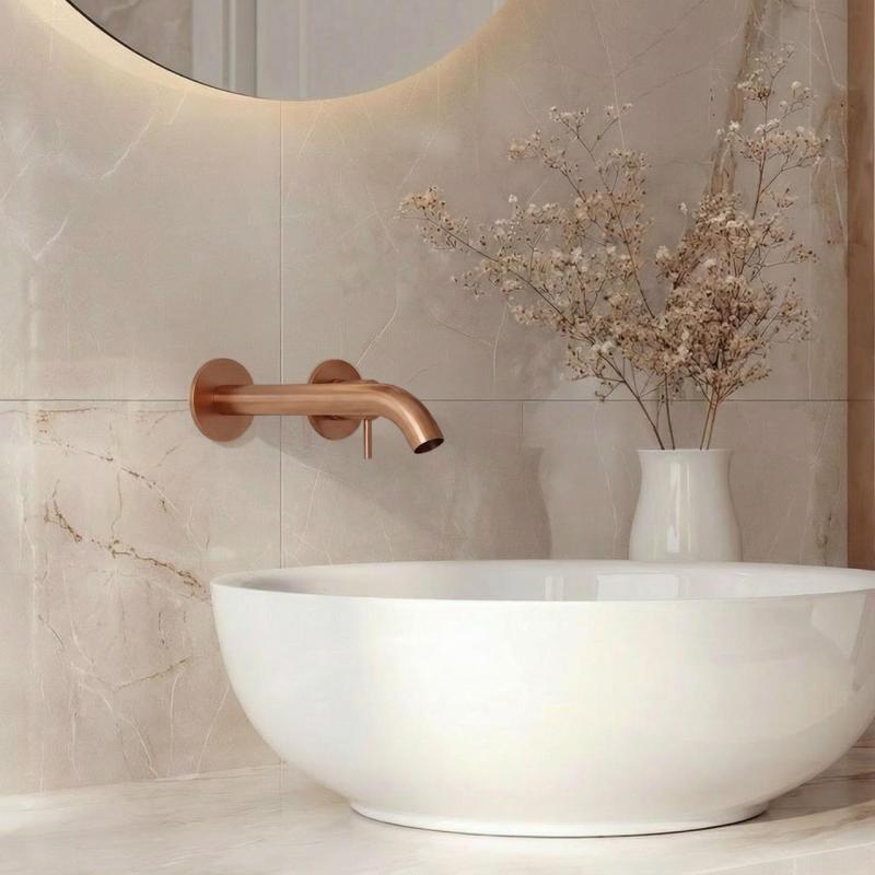 SB Round Mitigeur de lavabo encastré Cuivre satiné PVD 162mm