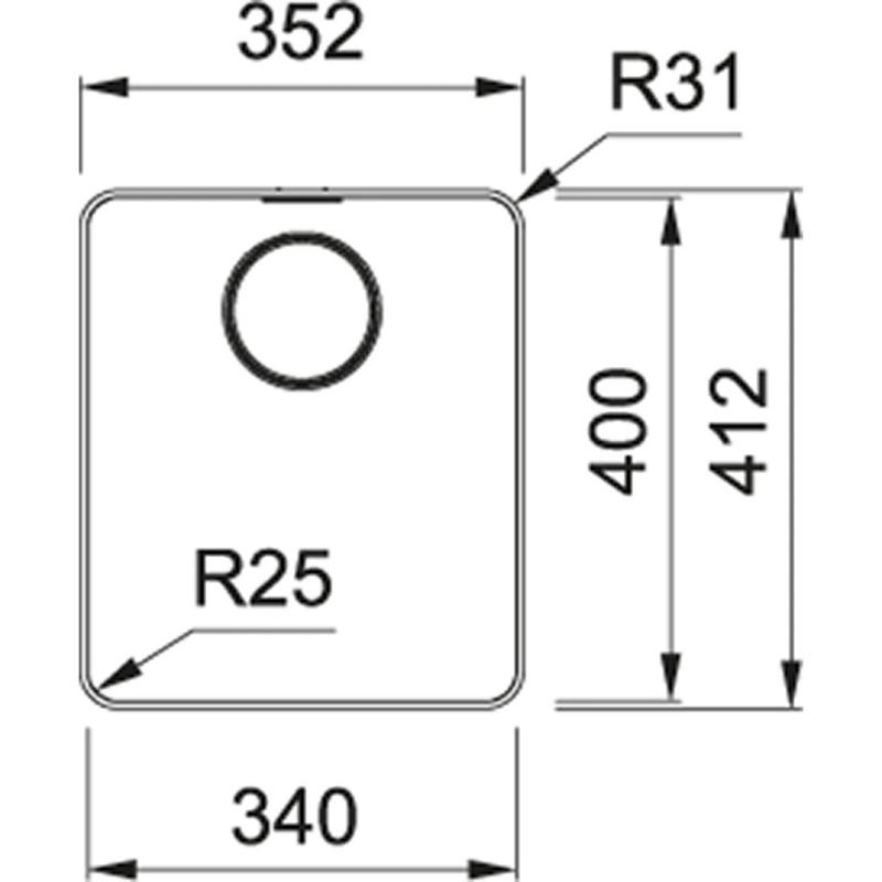 Franke Mythos MYX 210.34 évier en inox 34x40cm pour montage à fleur de plan de travail 127.0626.413