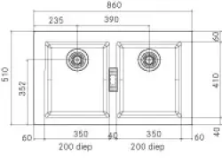 Franke Sirius 2 S2D 620 évier double en en résine pour montage en surface Blanc 143.0634.553