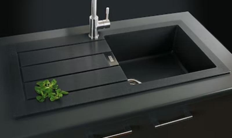 Franke Sirius 2 S2D 611 évier en plastique avec égouttoir noir en surface 100x50 143.0634.480