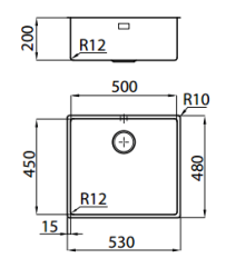 Foster L45 Spécial Évier Inox de 45 cm de long 50 x 45 cm Sous-Plan 1208953724