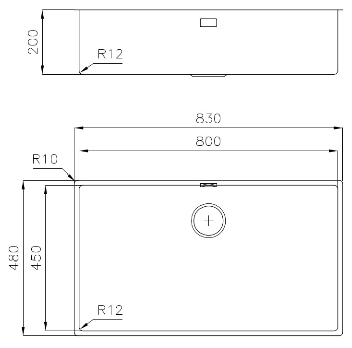 Foster L45 Spécial 45 cm long Grand Évier en Acier Inoxydable 80 x 45 cm Sous-Plan 1208953743