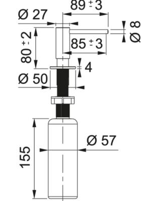 Franke Atlas brossé noir Distributeur de savon encastrable 112.0717.102