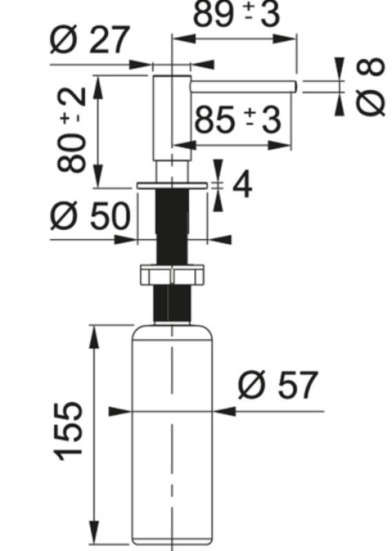 Franke Atlas brossé noir Distributeur de savon encastrable 112.0717.102