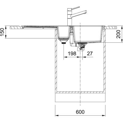 Franke Sirius 2 S2D 651 en plastique noir 1,5 évier à une cuve et demie avec égouttoir en surface 100x50 143.0634.554