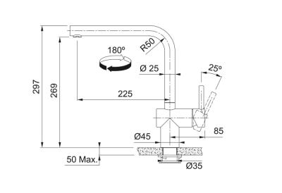 Franke Atlas Neo bec pivotant avec senseur en inox 115.0625.489