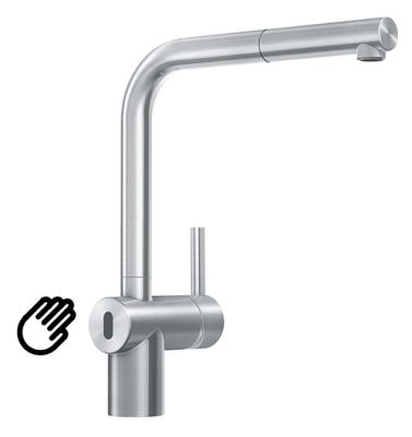 Franke Capteur en inox brossé Robinet de cuisine Atlas Neo avec bec extractible en inox 115.0625.523