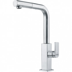 Franke robinet de cuisine en acier inoxydable massif Mythos avec bec extractible en acier inoxydable 115.0547.853