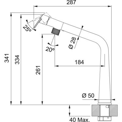 Franke Icon Robinet de cuisine noir mat avec bec pivotant 115.0625.187