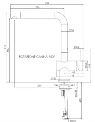 Reginox Yadkin Robinet de cuisine blanc mat avec bec pivotant R34767