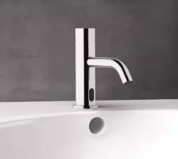 Waterevolution Flow Robinet électronique de lavabo avec senseur infrarouge fonctionnant à batterie Chrome T110E01