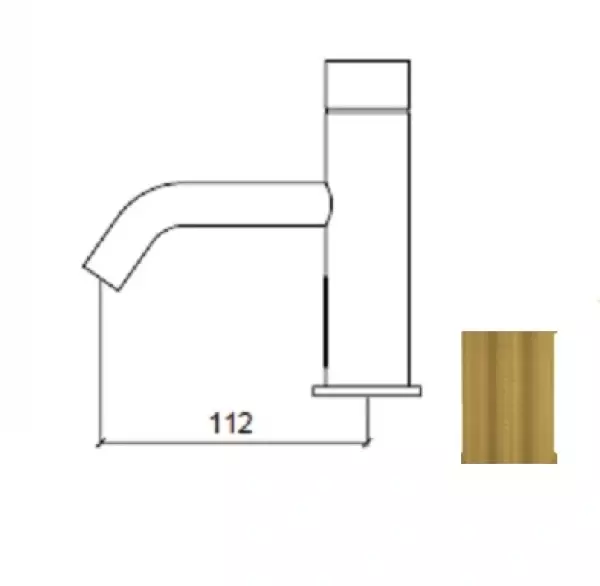 Waterevolution Flow mitigeur de lavabo électronique infrarouge à pile Laiton brossé T110ELE