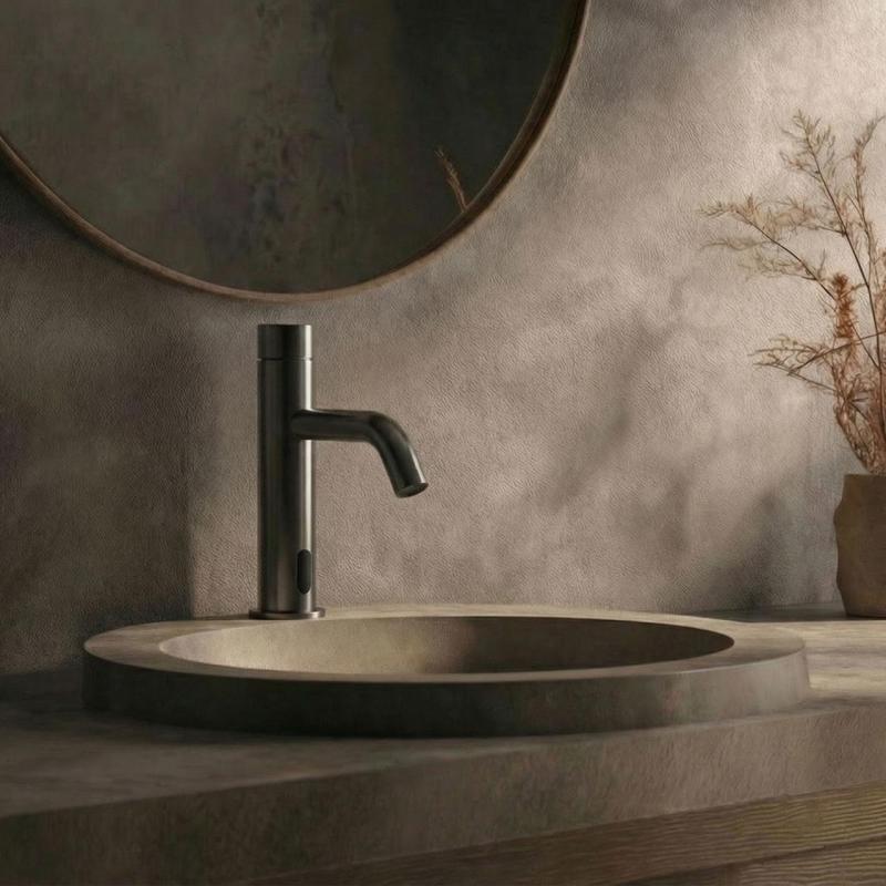Waterevolution Flow robinet électronique de lavabo avec senseur infrarouge avec batterie Gun Metal T110EGME