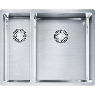 Franke Bolero plus R12 BXX 260 BR 1.5 évier un bac et demi en inox sous plan, à fleur de plan ou en surface 127.0455.331
