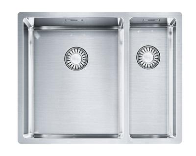 Franke Bolero plus R12 BXX 260 BL 1.5 évier un bac et demi en inox pour montage sous plan, à fleur de plan ou en surface 127.0625.091