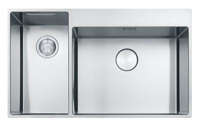 Franke Box Center BWX220-54-27 évier en inox droit avec planche à découper, set de couteaux et panier en fil de fer 86x51cm 127.0572.281