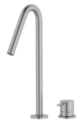 Waterevolution Flow Robinet de lavabo 2 trous en inox avec bec haut V 227mm T1122VIE