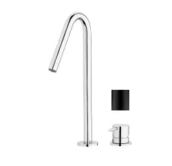 Waterevolution Flow robinet de lavabo 2 trous noir avec bec haut V 227mm T1122VPR