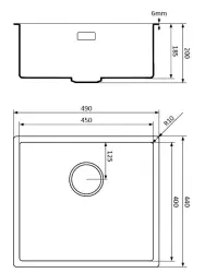 Lorreine noir Quartz Evier 45x40cm à fleur de plan ou sous plan noir avec panier pour bonde en cuivre 1208954020