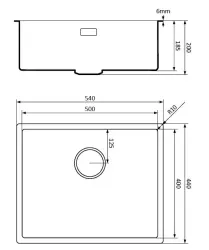 Lorreine noir Quartz Evier 50x40cm à fleur de plan ou sous plan noir avec bouchon panier en cuivre 1208954021