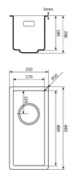 Lorreine noir Quartz Petit évier 17x40cm à fleur de plan ou sous plan noir avec panier pour bonde  or 1208954028