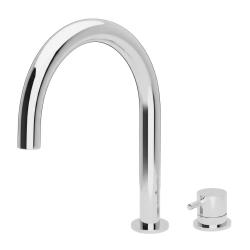 Waterevolution Flow robinet de lavabo 2 trous chromé avec bec bas U 113mm T1121U01
