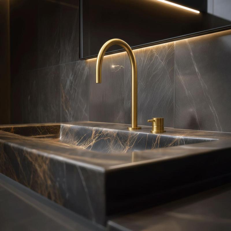 Waterevolution Flow Robinet lavabo 2 trous laiton brossé T1121ULE