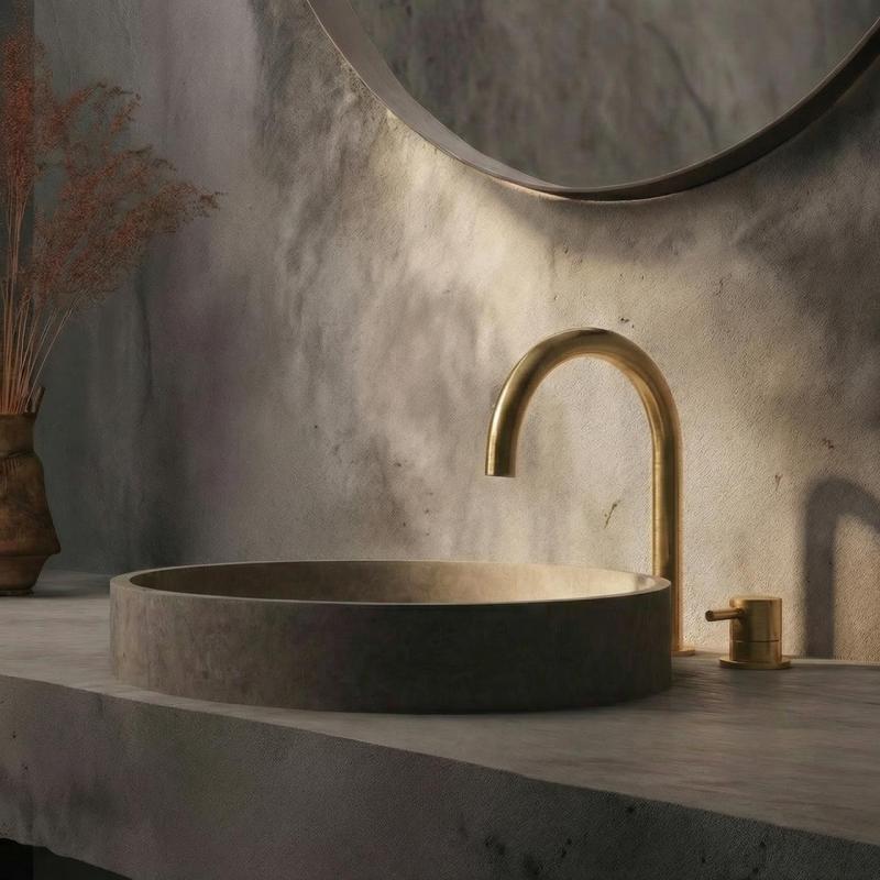 Waterevolution Flow Robinet lavabo 2 trous laiton brossé T1121ULE