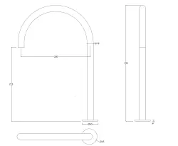 Waterevolution Flow robinet de lavabo 2 trous laiton brossé avec bec haut U 213mm T1122ULE