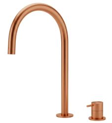 Robinet de lavabo Waterevolution Flow à 2 trous, cuivre brossé PVD avec bec haut de 200 mm T1122UCPE