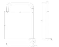 Waterevolution Flow Robinet de lavabo 2 trous Bec haut 222 laiton brossé T122HLE