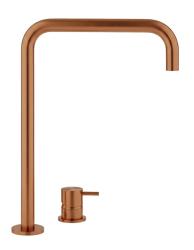 Waterevolution Flow Robinet de lavabo 2 trous bec haut 222 PVD Cuivre brossé T122HCPE