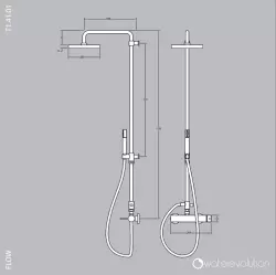 Waterevolution Flow Set de douche thermostatique et à effet pluie Laiton naturel T141TLE