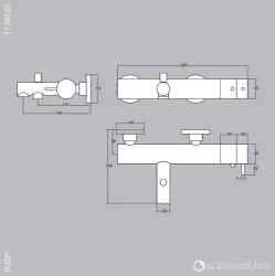 Waterevolution Flow Mitigeur bain douchette PVD Gun Metal T130GME