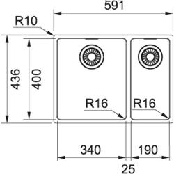 Franke Maris MRX 260 BL 1.5 évier un bac et demi en acier inoxydable sous plan ou en surface grande cuve gauche 1270642365