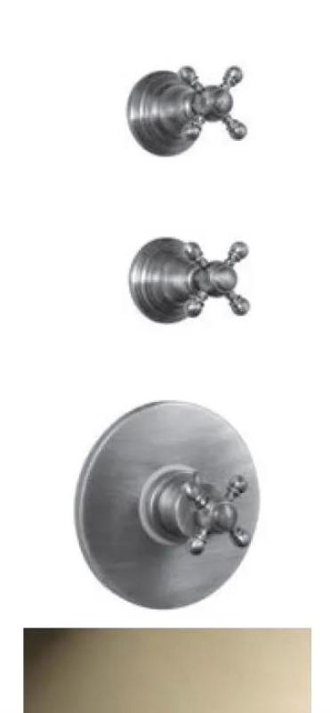 PB Classic Thermostat de douche encastré nostalgique avec 2 robinets d'arrêt aspect inox