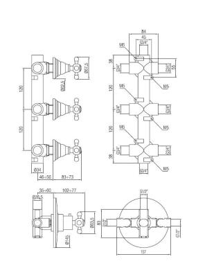 PB Classic Thermostat encastrable nostalgique pour douche avec 3 vannes d'arrêt, couleur cuivre