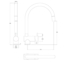 Waterevolution Flow Mitigeur de cuisine PVD Cuivre Brossé avec bec extractible T155CPE