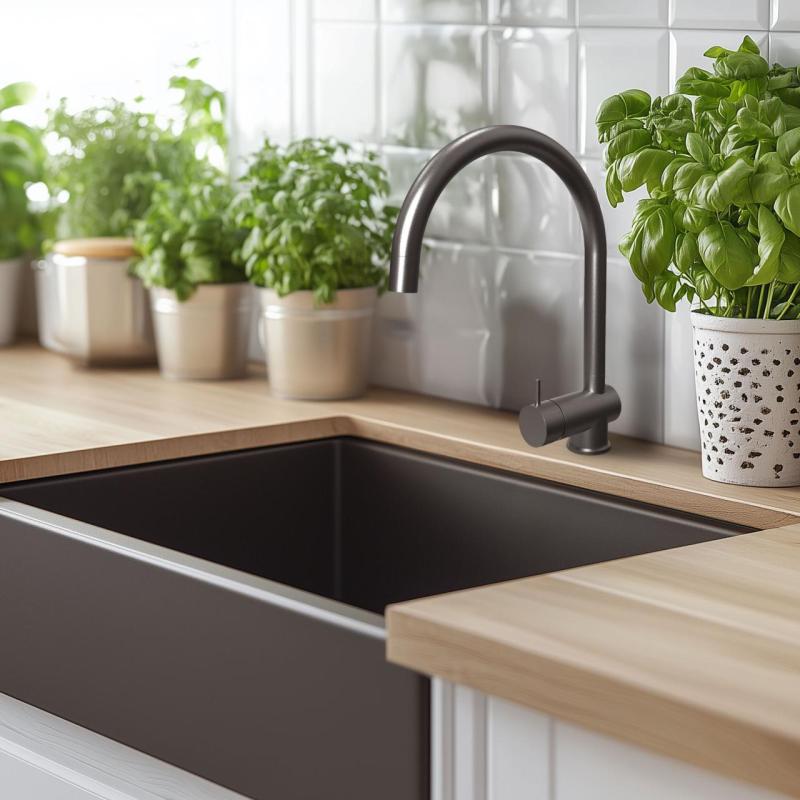 Waterevolution Flow Mitigeur de cuisine PVD bronze avec bec extractible T155GME