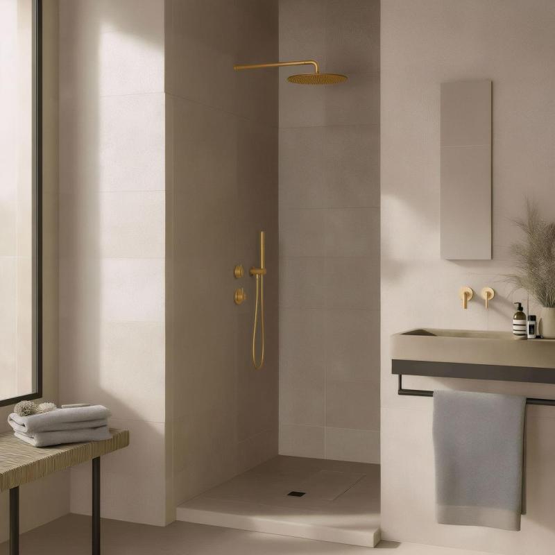 Thermostat de douche encastré Waterevolution Flow avec 1 mitigeur light gold 1208954644