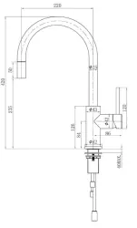 Lorreine Aire robinet de cuisine tout inox avec bec extractible et orientable 1208955085