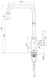 Lorreine Spey Robinet de cuisine tout inox  avec bec extractible et orientable 1208955086