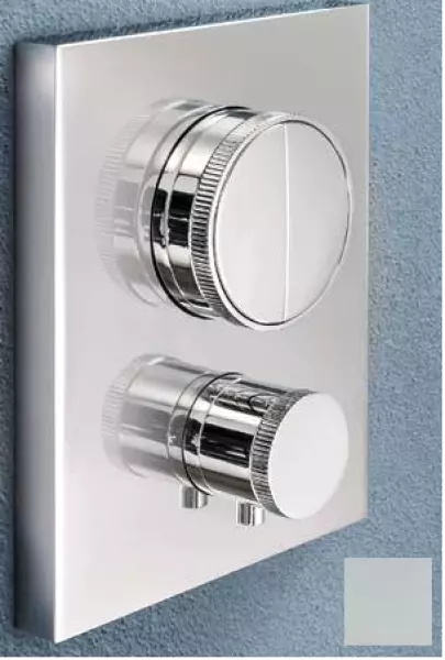 SB Push Square mitigeur thermostatique encastré avec inverseur à bouton-poussoir et régulateur de débit Blanc mat 1208955127