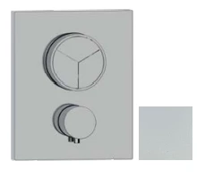 SB Push Mitigeur thermostatique encastré carré avec inverseur à bouton-poussoir 3 voies et régulateur de débit Blanc mat 1208955135