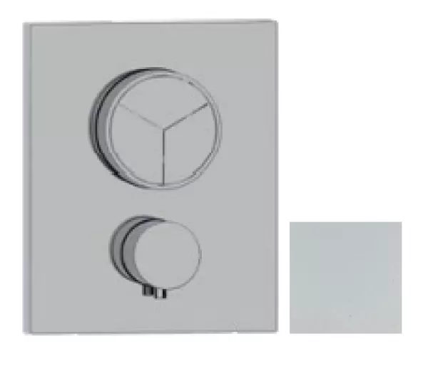 SB Push Mitigeur thermostatique encastré carré avec inverseur à bouton-poussoir 3 voies et régulateur de débit Blanc mat 1208955135